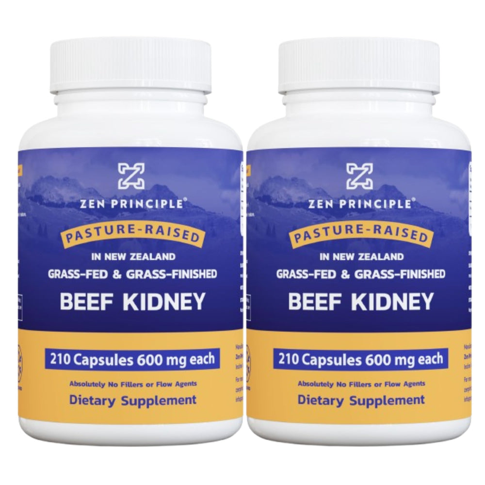 Zen Principle Grass-Fed Beef Kidney Capsules bottle with 420 capsules