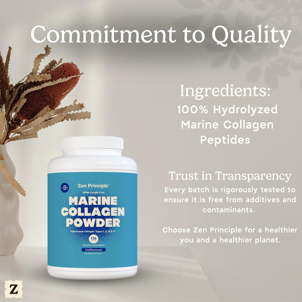 Ingredients panel of Zen Principle Marine Collagen Peptides