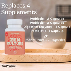 Gut health optimization and brain-gut health illustration for Zen Principle Zenculture