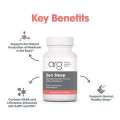 Nutritional information graphic for Zen Sleep showing essential minerals