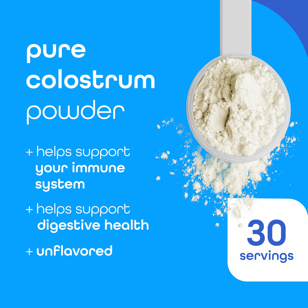 Close-up of colostrum powder scoop