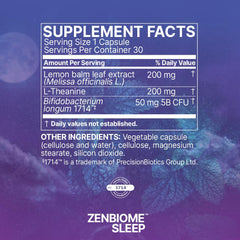L-Theanine and Lemon Balm ingredients in Zenbiome Sleep