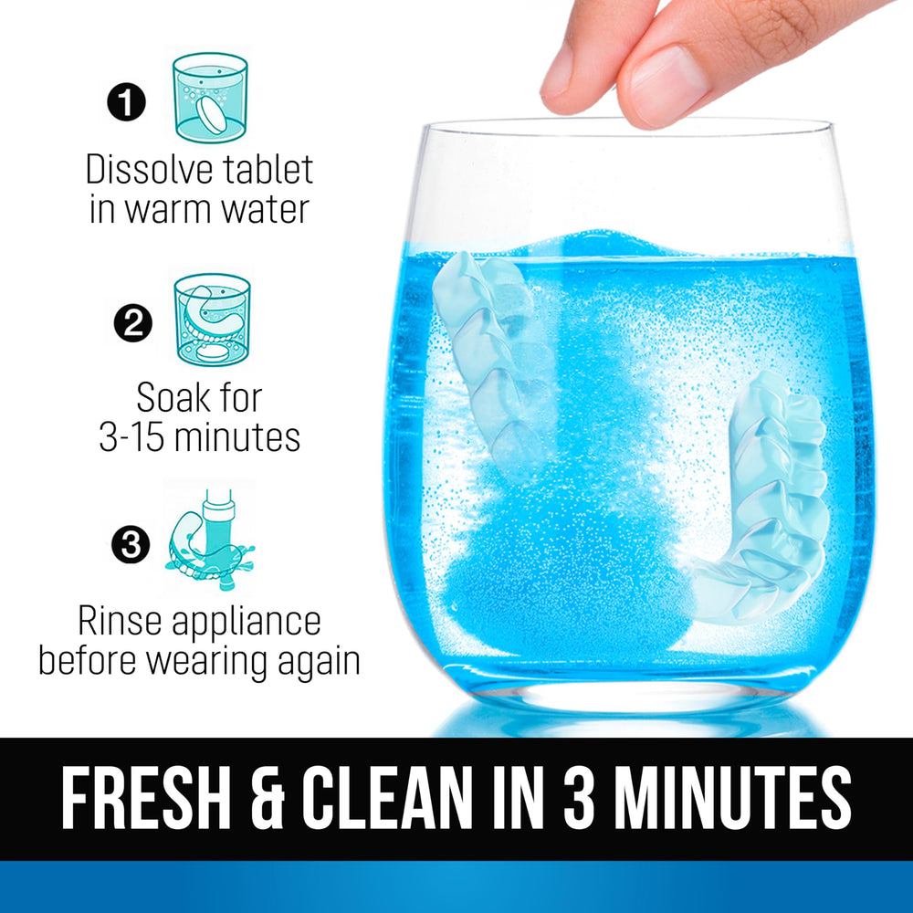 Dentures being cleaned with ZENGATE solution