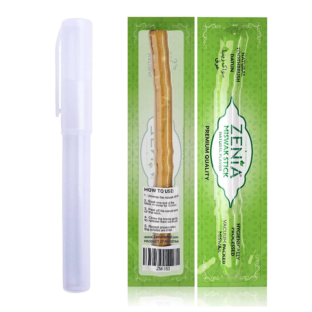 Zenia Miswak natural toothbrush sticks with 2 sticks and holder