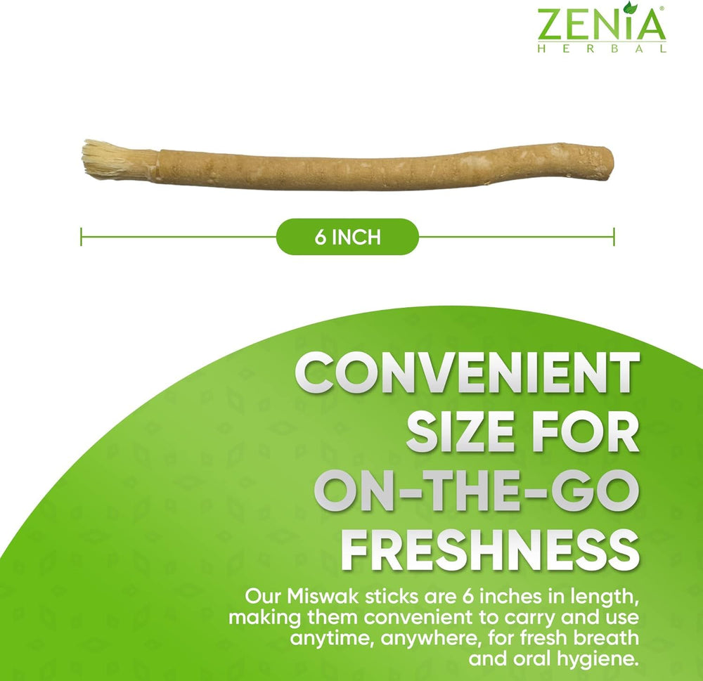 On-the-go use of Zenia Miswak with holder