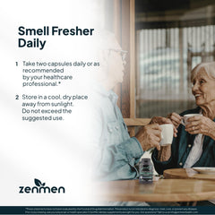 User taking two Zenmen capsules with water
