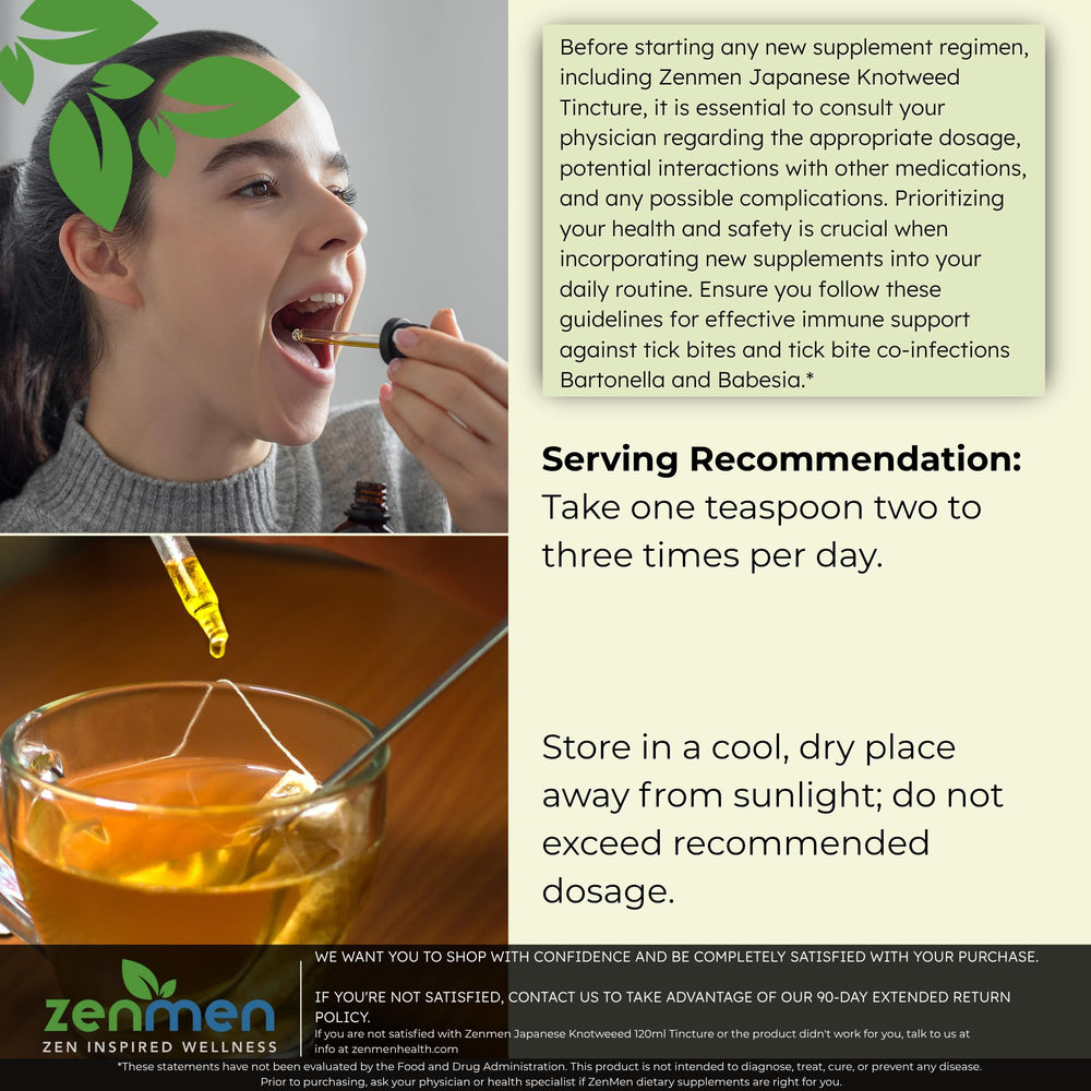 Organic USDA certified Zenmen Knotweed tincture label