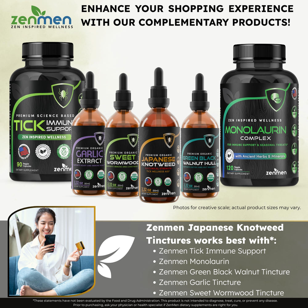 Zenmen Knotweed tincture packaging and outer box