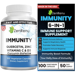Front view of ZenRenu Immunity Quercetin 700mg bottle