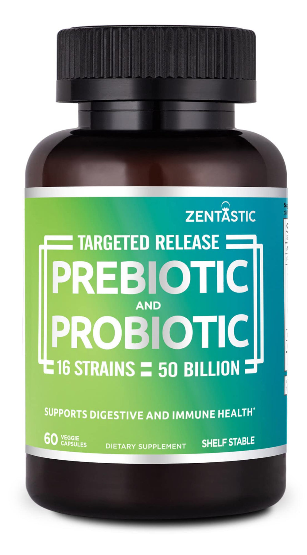 Zentastic Probiotics bottle with 60 veggie capsules