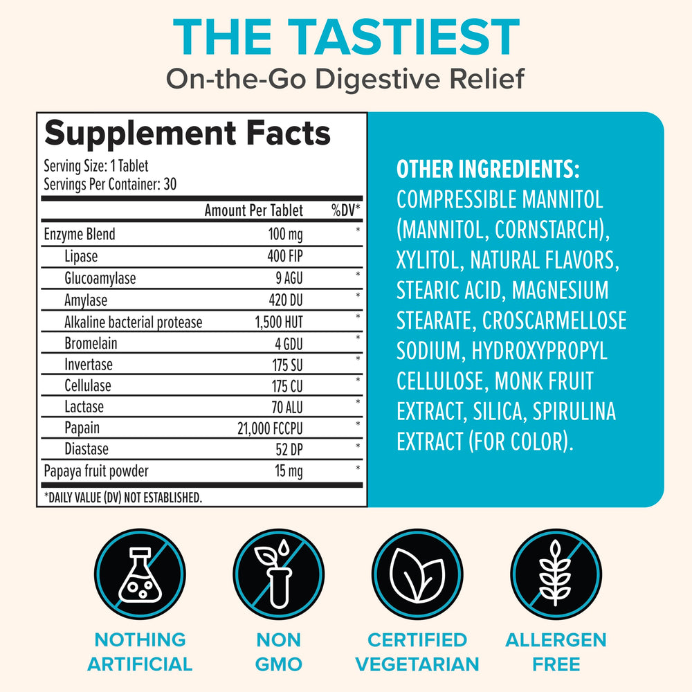 Close-up illustrating the digestive enzyme blend components
