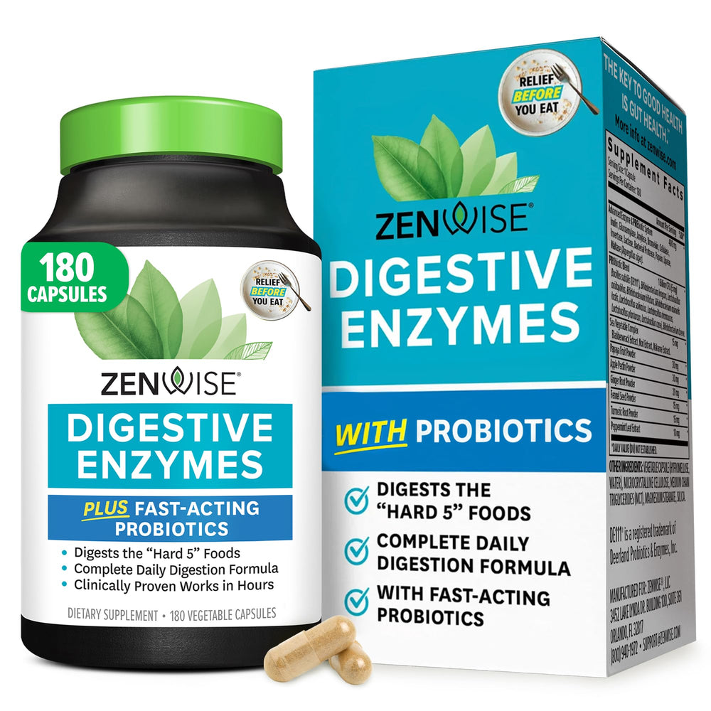 Zenwise Digestive Enzymes bottle with label on white background