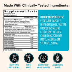 Illustration of fast-acting enzymes breaking down food