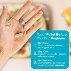 Product features gas and bloating relief with digestive enzymes