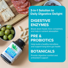 Zenwise Health bromelain and papain enzyme graphic highlighting fast digestion