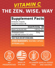 Unflavored, gluten-free Zenwise Vitamin C packaging