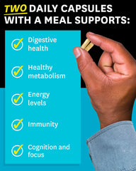 Probiotic bottle emphasizing digestive health for men