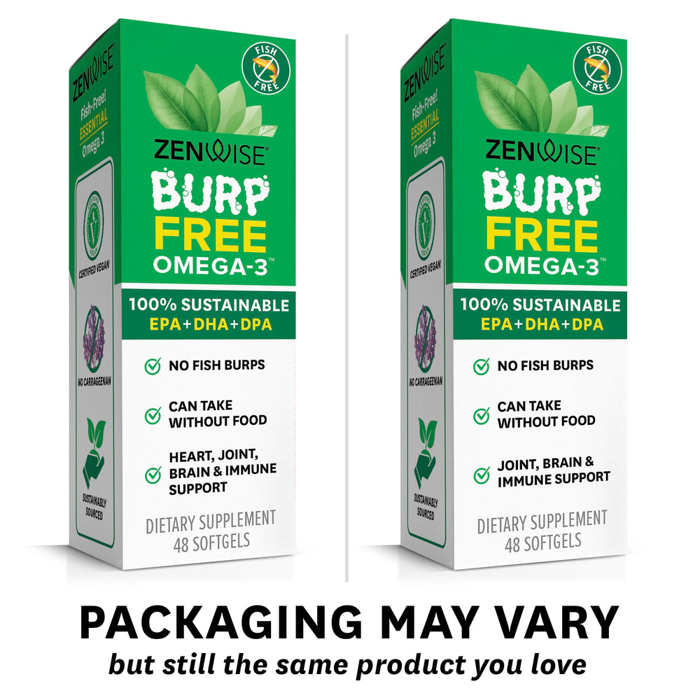 Burpless fish-free Omega-3 softgels