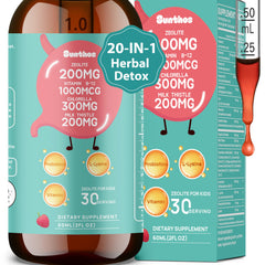 Front view of Zeolite Detox Berry flavor bottle with 60ml