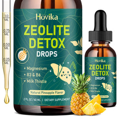 Bottle of Zeolite Detox Drops with Pineapple flavor