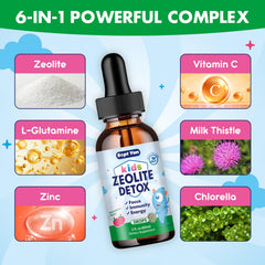 Dropper dispensing Zeolite Detox for Kids liquid