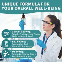 Vitamin B12 and D3 ingredients on Zeolite Drops label