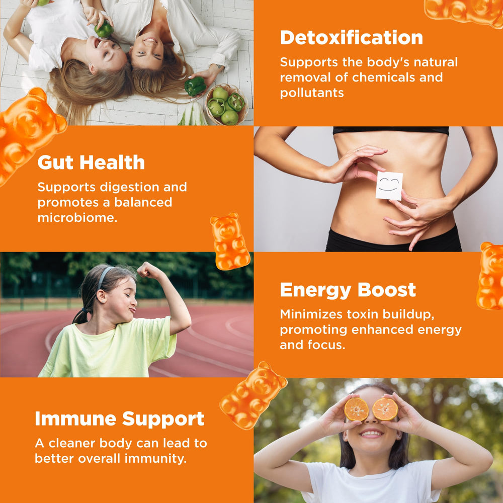 Gummies highlighting digestive health with chlorella