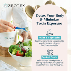 Mix-into-shake demonstrates versatile blending for routines with Zeotex Zeolite Detox Powder.