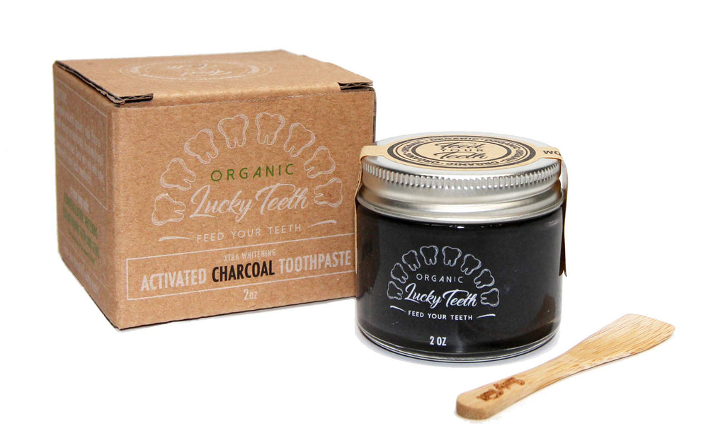 Front view of Zero Waste Charcoal Toothpaste in a 2 oz glass jar