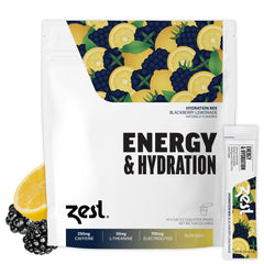 Zest Hydration energy packet front for easy preworkout hydration during training.
