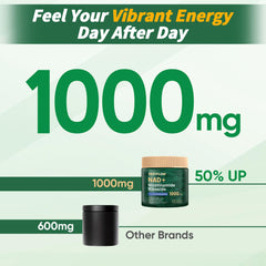 GMP-certified, Non-GMO NAD+ supplement packaging