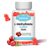 Zetelixia L-Methylfolate 15mg & Methyl B12 Gummies Cranberry flavor bottle