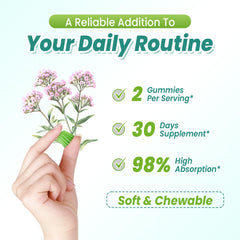 Product packaging area highlighting vegan and non-GMO attributes (on bottle label)