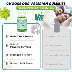 Nutrition facts and ingredients label for Zetelixia Valerian Gummies