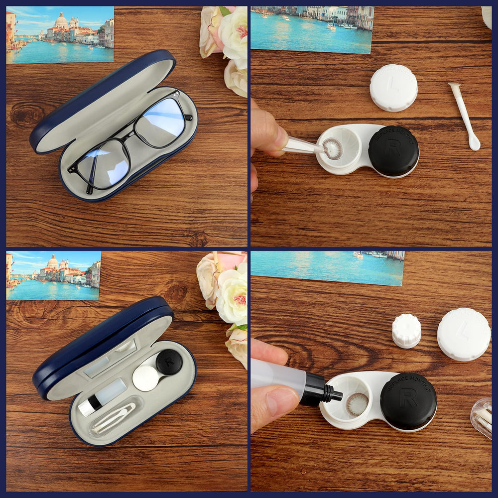 Package contents: case, lens box, bottle, remover tool, tweezer, mirror (glasses not included)