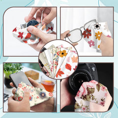 Multi-pattern pink microfiber cleaning cloths for phones, cameras, and glasses
