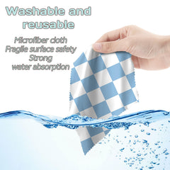 Blue and pink patterned microfiber cleaning cloth design 3