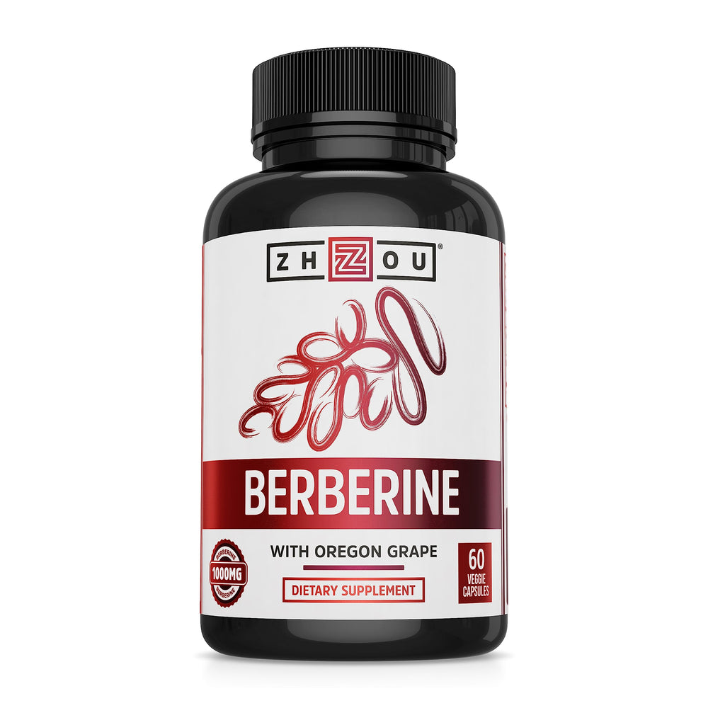 Zhou Berberine with Oregon Grape bottle label – 60 vegetarian capsules
