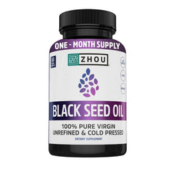 ZHOU Black Seed Oil Capsules bottle for daily health and skin support