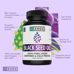 ZHOU glass bottle pouring oil into a spoon, for easy digestion support.