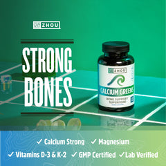 Ingredients include algae-derived calcium, magnesium, spirulina and barley grass