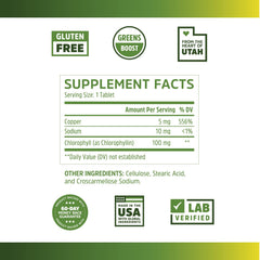 Gluten-free Zhou Chlorophyll Tablets packaging