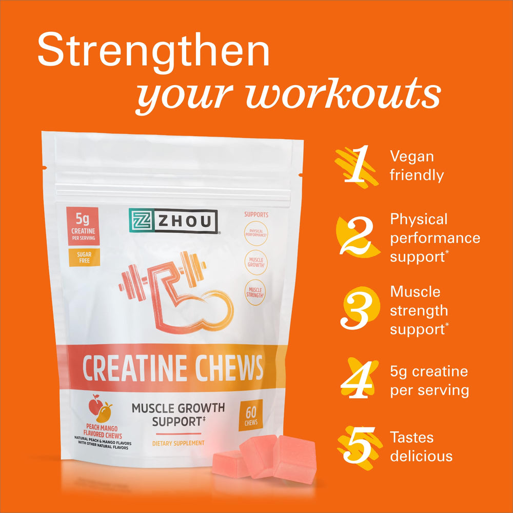 ZHOU Creatine Chews packaging with Vitamin B12