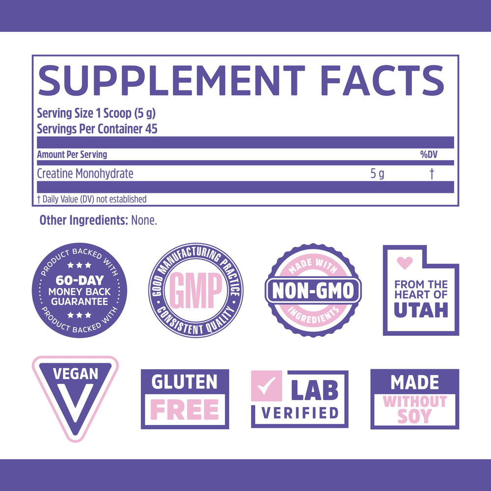 Ingredient label highlighting vegan, non-GMO, gluten-free attributes