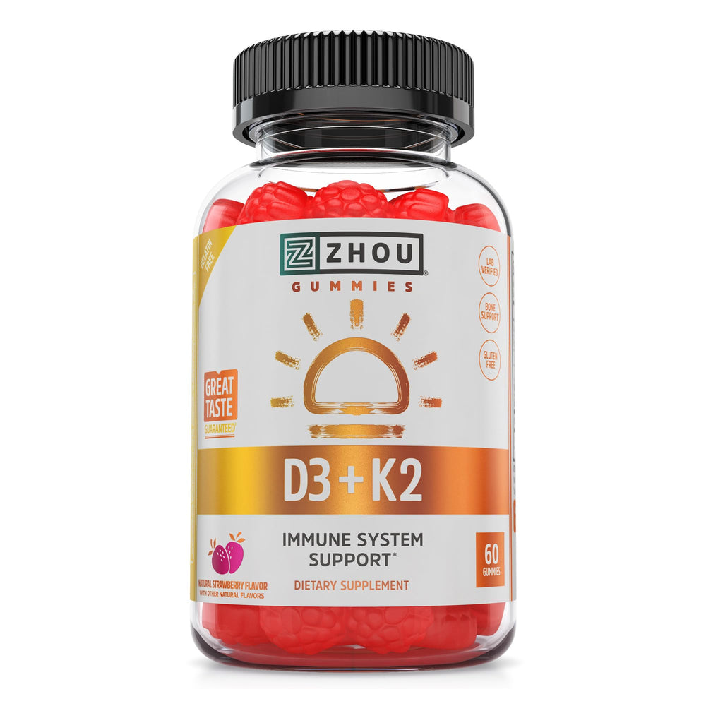 Zhou D3+K2 Gummies bottle front view