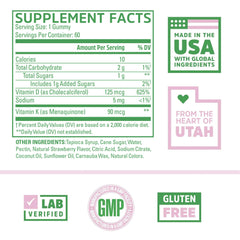 Close-up of D3+K2 veggie gummies texture