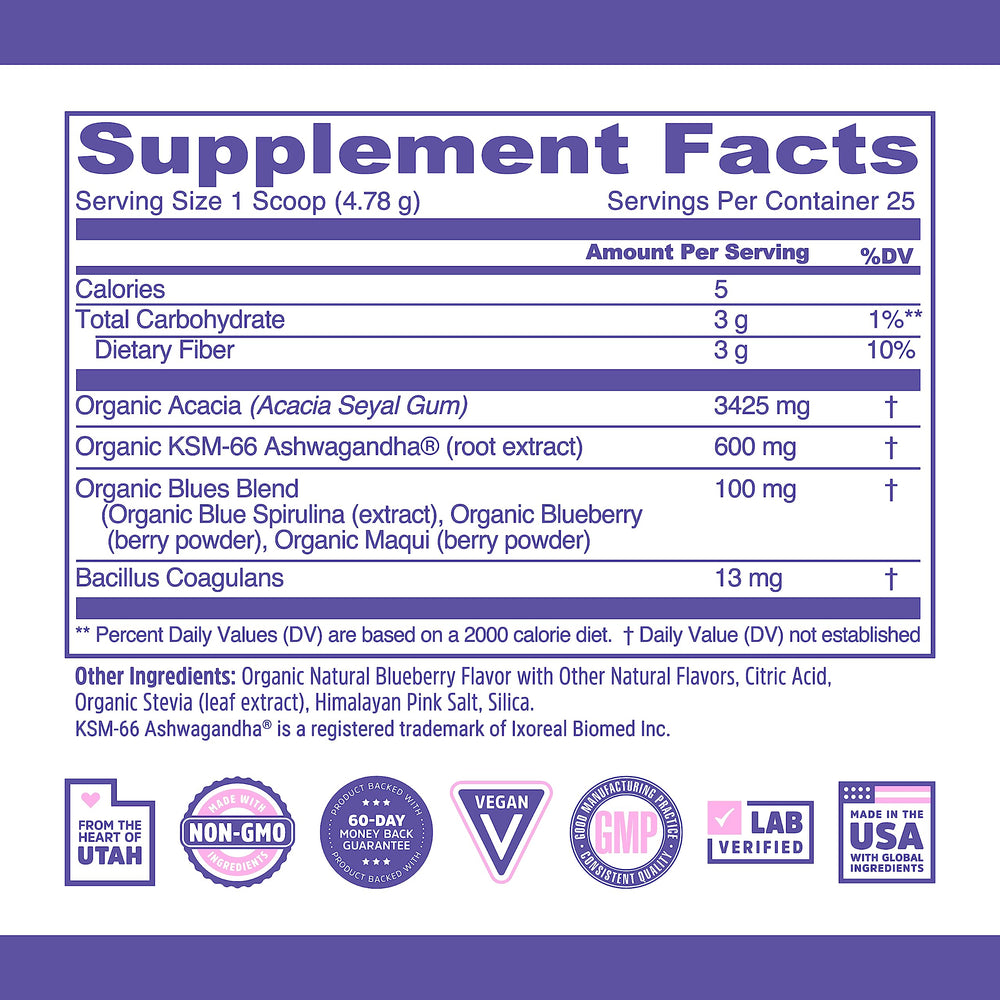 Blue spirulina powder being scooped for a smoothie