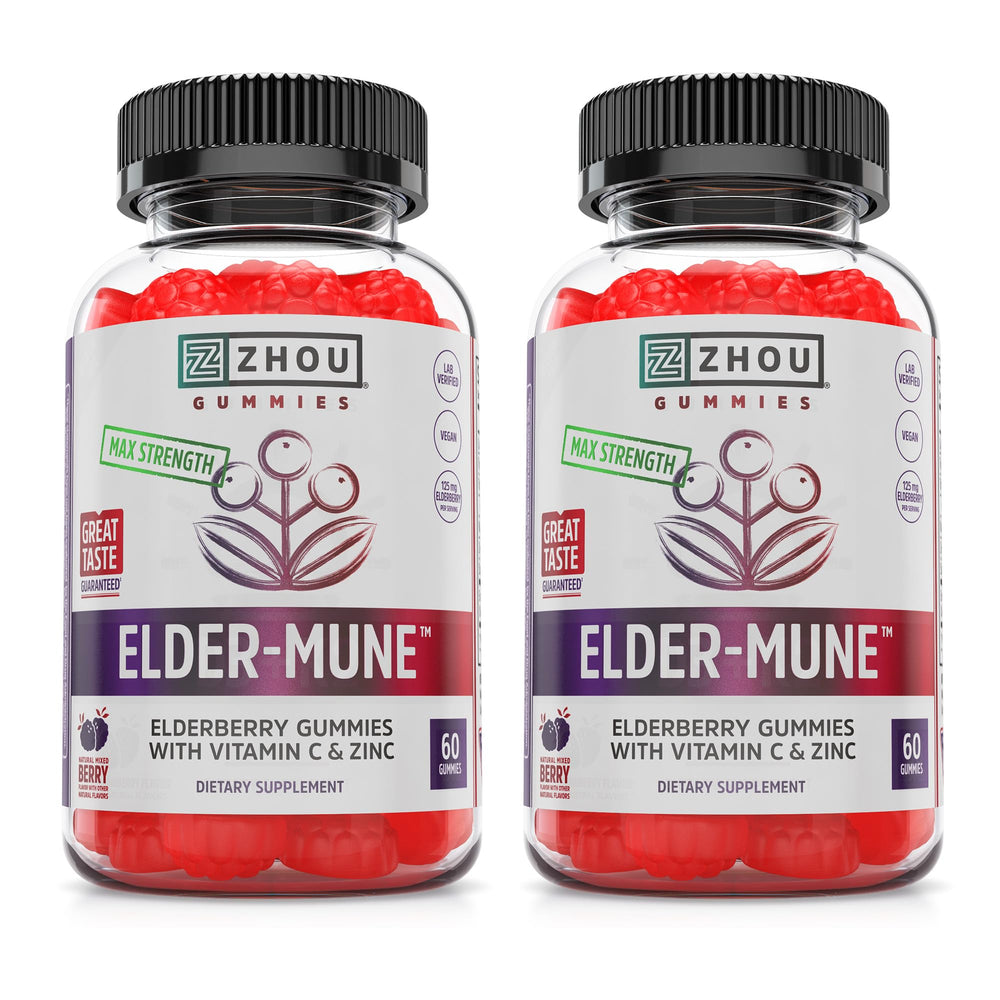 ZHOU Elder-Mune Elderberry Gummies bottle label
