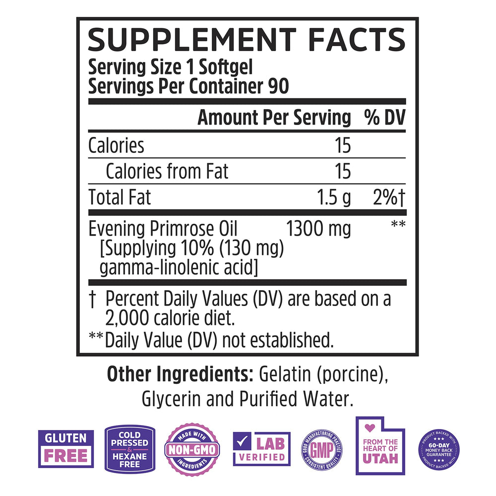 Close-up of Zhou Evening Primrose Oil softgels