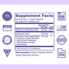 Close-up of hyaluronic acid capsules